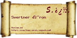 Svertner Áron névjegykártya